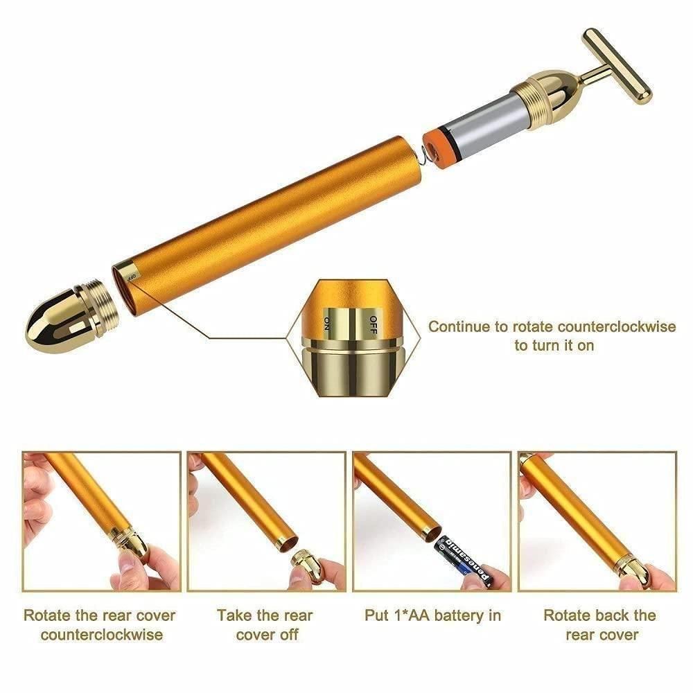 🔥 HOT SALE 🔥 24K Gold Electric Facial Massage Roller 🌟50% OFF🌟